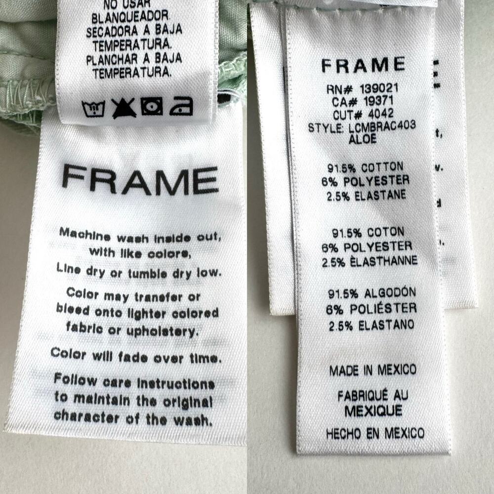 Frame Le Crop Mini Boot Mid-Rise Denim Jeans Pants in Aloe Light Green 26 NWT - Picture 11 of 11